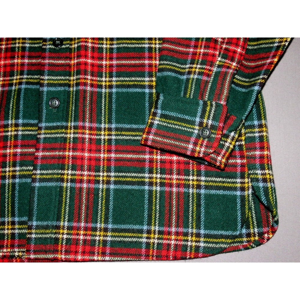 Men's Vintage WOOLRICH Long Sleeved Plaid Wool Blend Button Up Shirt‎ Large - Picture 6 of 8